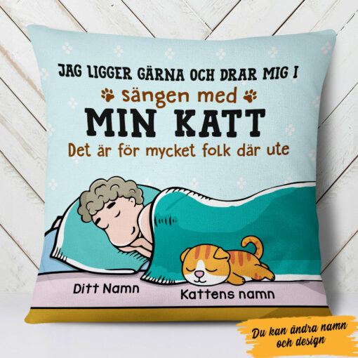 Personalized Swedish Cat Katt Pillow