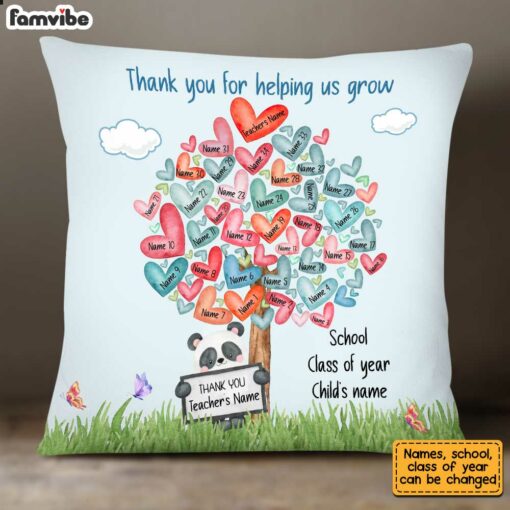 Personalized Teacher Tree Of Heart Pillow