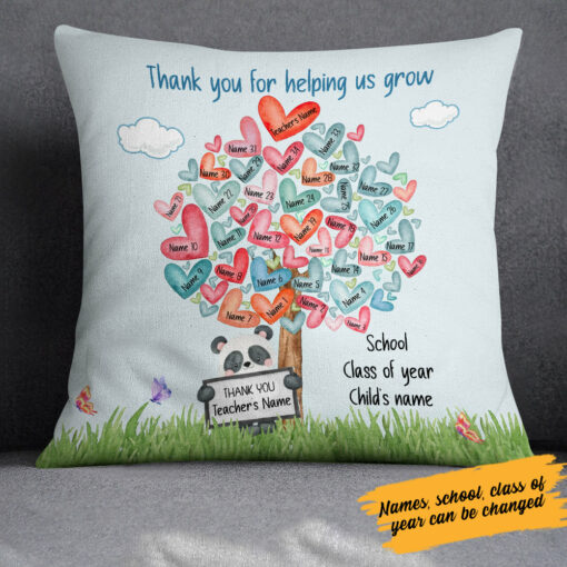 Personalized Teacher Tree Of Heart Pillow