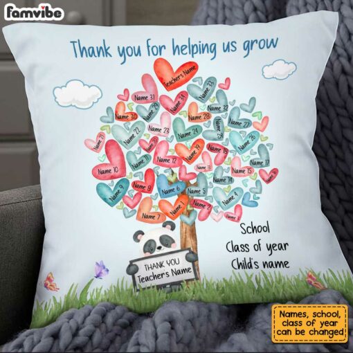 Personalized Teacher Tree Of Heart Pillow