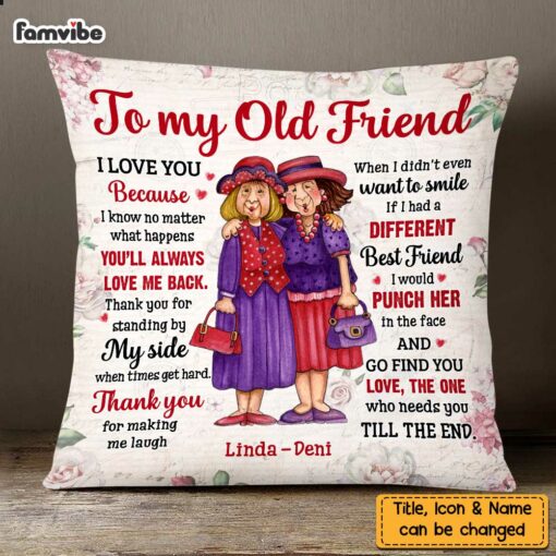 Personalized Thank You For All To My Friend Vintage Floral Pillow