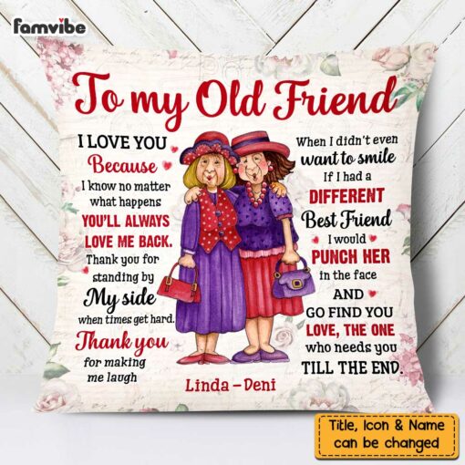 Personalized Thank You For All To My Friend Vintage Floral Pillow