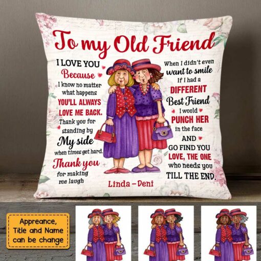 Personalized Thank You For All To My Friend Vintage Floral Pillow