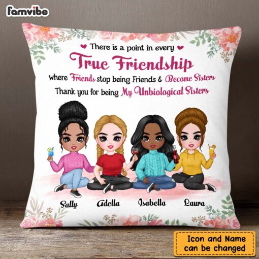 Personalized Thank You For Being My Unbiological Sister Pillow