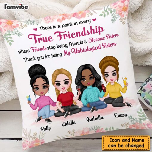 Personalized Thank You For Being My Unbiological Sister Pillow