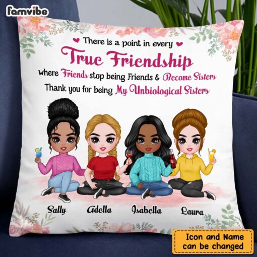 Personalized Thank You For Being My Unbiological Sister Pillow