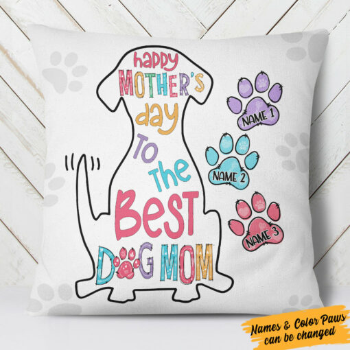 Personalized The Best Dog Mom Grandma Pillow