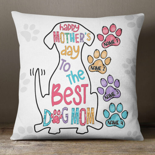 Personalized The Best Dog Mom Grandma Pillow