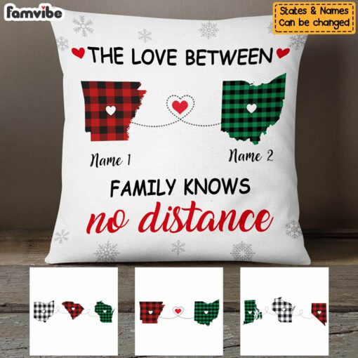 Personalized The Love Between Family Knows No Distance Pillow