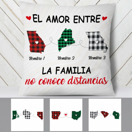 Personalized The Love Between Family Knows No Distance Spanish Pillow