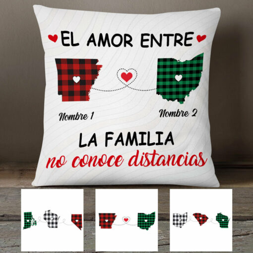 Personalized The Love Between Family Knows No Distance Spanish Pillow