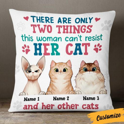 Personalized Things Cat Mom Cannot Resist Pillow