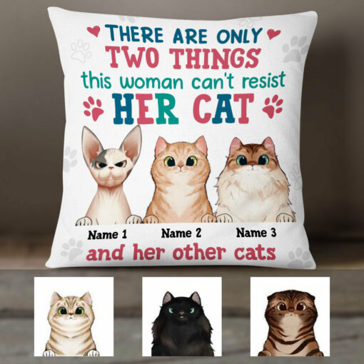 Personalized Things Cat Mom Cannot Resist Pillow