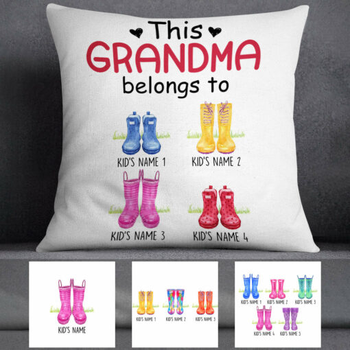 Personalized This Grandma Belongs To Boots Pillow