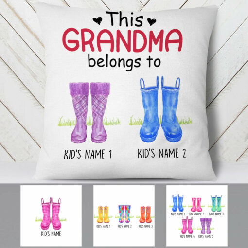 Personalized This Grandma Belongs To Boots Pillow