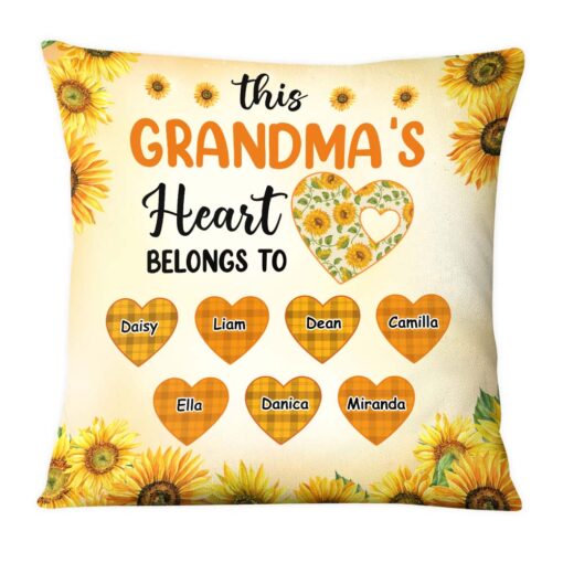 Personalized This Grandma’s Heart Belongs To Pillow