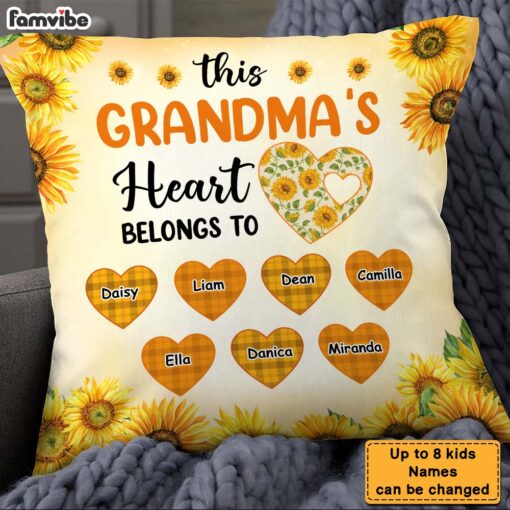 Personalized This Grandma’s Heart Belongs To Pillow