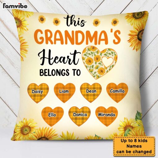 Personalized This Grandma’s Heart Belongs To Pillow