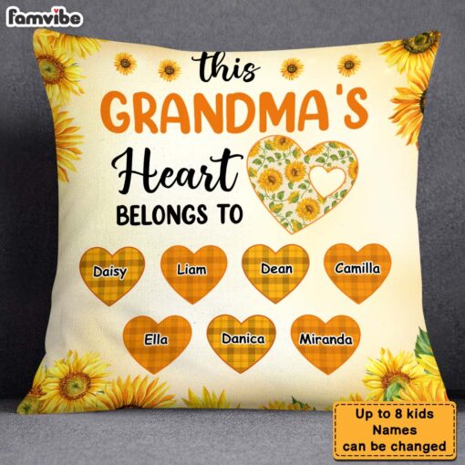 Personalized This Grandma’s Heart Belongs To Pillow