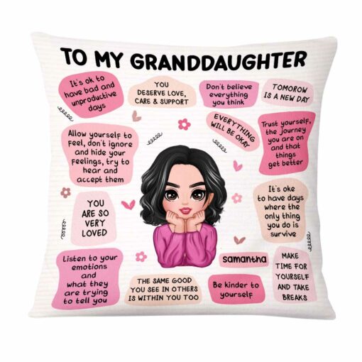 Personalized To Daughter Self Care Reminder Affirmations From Mom Pillow