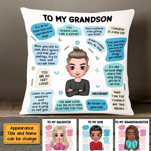 Personalized To Daughter Self Care Reminder Affirmations From Mom Pillow