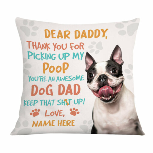 Personalized To Dog Dad Pillow