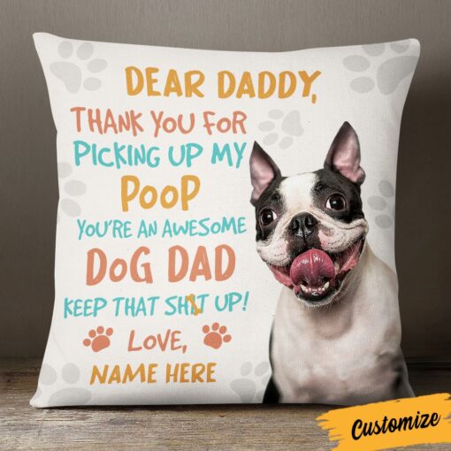 Personalized To Dog Dad Pillow