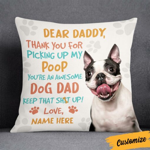 Personalized To Dog Dad Pillow