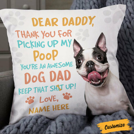 Personalized To Dog Dad Pillow