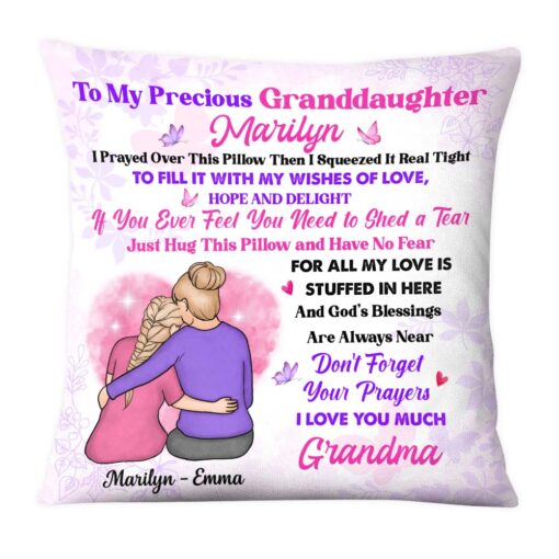 Personalized To Granddaughter Prayer From Grandma Pillow