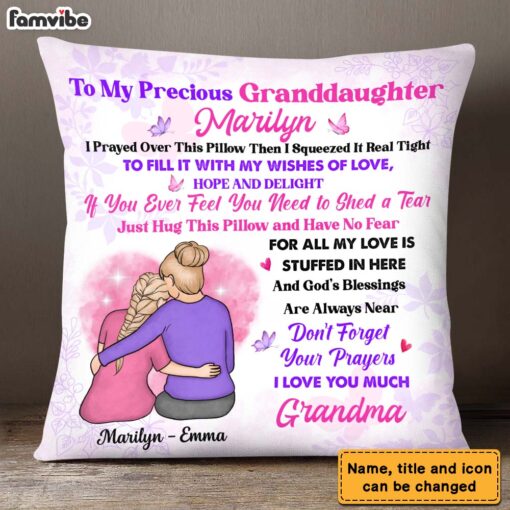 Personalized To Granddaughter Prayer From Grandma Pillow