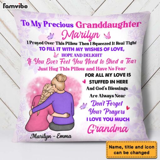 Personalized To Granddaughter Prayer From Grandma Pillow