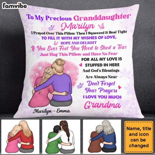 Personalized To Granddaughter Prayer From Grandma Pillow