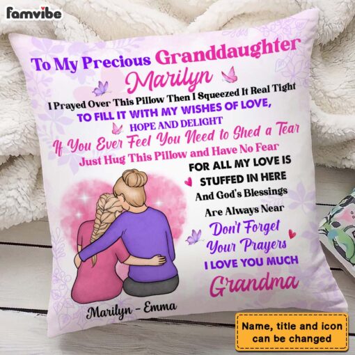 Personalized To Granddaughter Prayer From Grandma Pillow