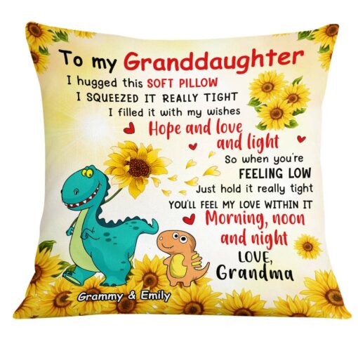 Personalized To Granddaughter Sunflower Hug This Pillow