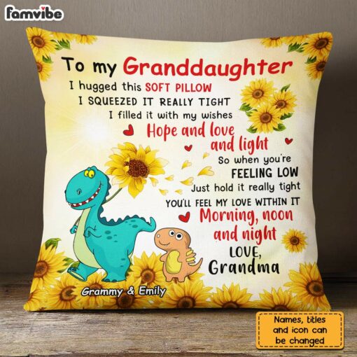 Personalized To Granddaughter Sunflower Hug This Pillow