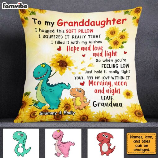 Personalized To Granddaughter Sunflower Hug This Pillow