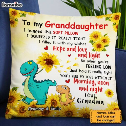 Personalized To Granddaughter Sunflower Hug This Pillow