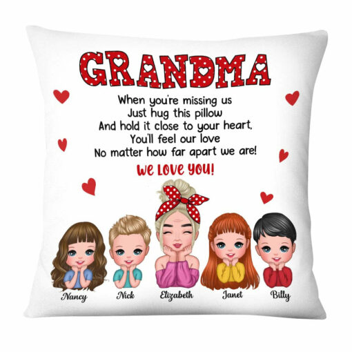 Personalized To Grandma Polka Dot Pillow