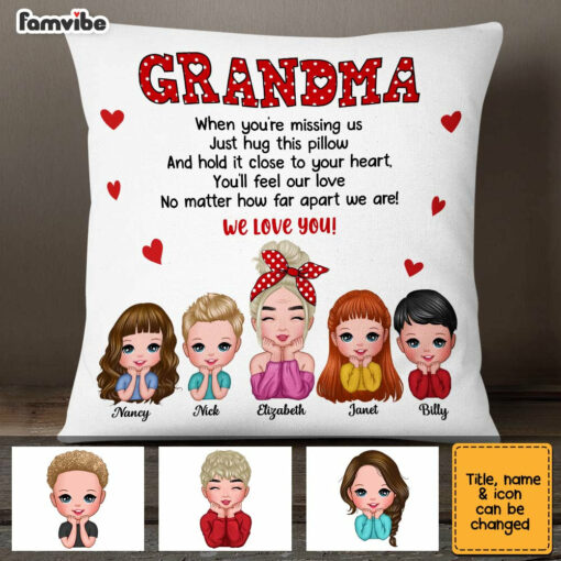 Personalized To Grandma Polka Dot Pillow