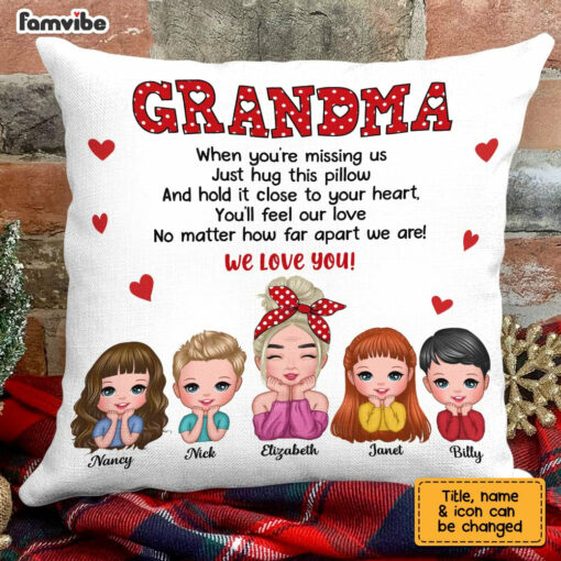 Personalized To Grandma Polka Dot Pillow