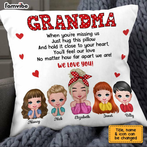 Personalized To Grandma Polka Dot Pillow