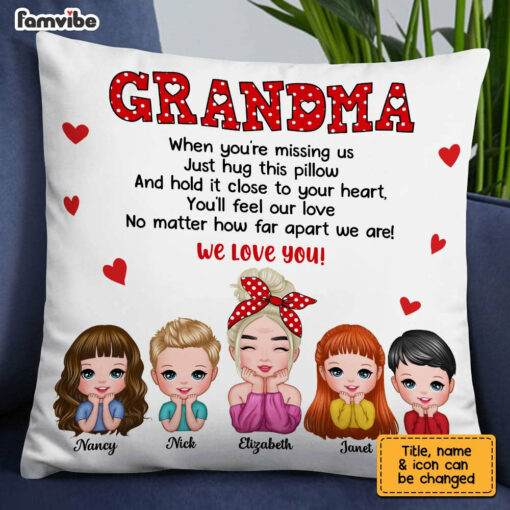 Personalized To Grandma Polka Dot Pillow