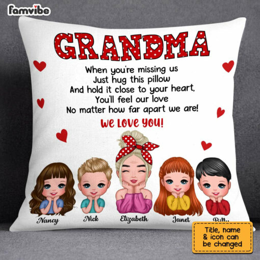 Personalized To Grandma Polka Dot Pillow