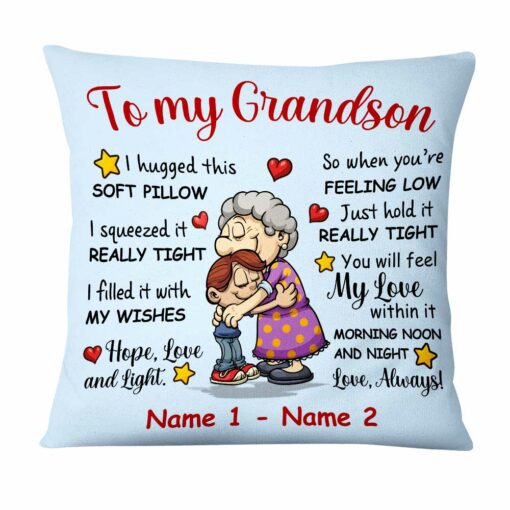 Personalized To Grandson Pillow