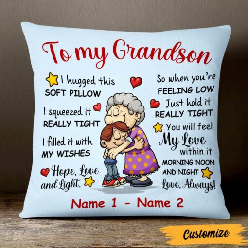 Personalized To Grandson Pillow