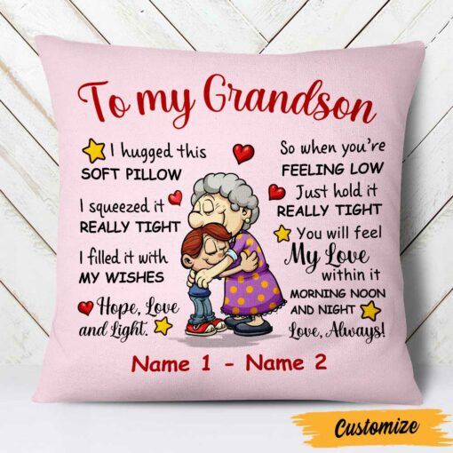 Personalized To Grandson Pillow