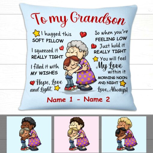 Personalized To Grandson Pillow