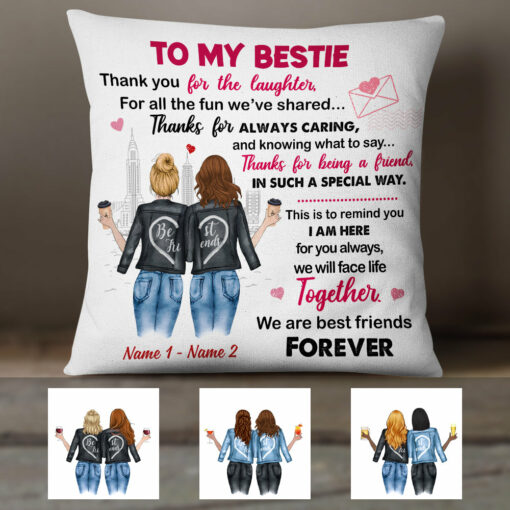 Personalized To My Bestie Friends Pillow