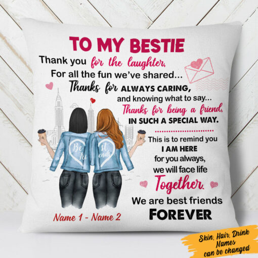 Personalized To My Bestie Friends Pillow